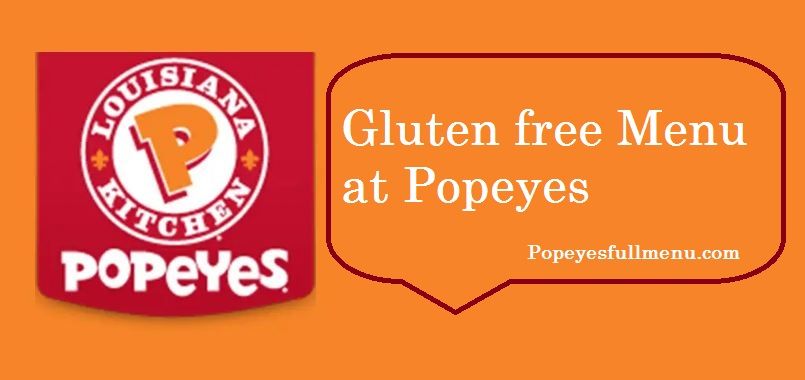 popeyes glutten free menu
